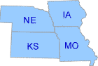 Region 7 Map: NE, IA, KS, MO