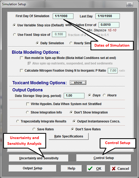 Simulation Setup example