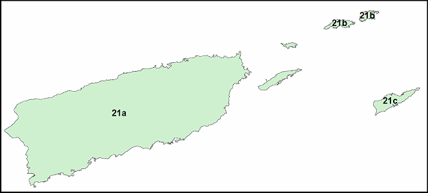 Map of Puerto Rico &amp; U.S. Virgin Islands (Vector Processing Unit 21)