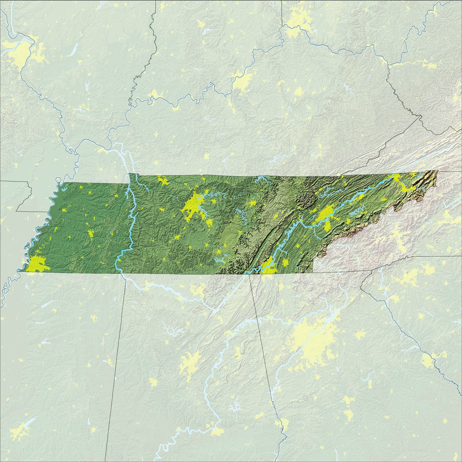 Map of Tennessee