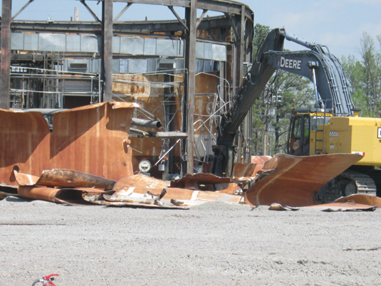 Heavy water test reactor during demolition