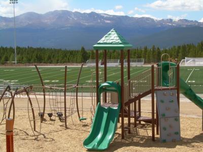 A playground is part of the new sports facilities atop a former zinc smelter site