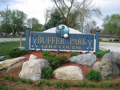 Entrance sign for the 9-hole Buffer Park Golf Course