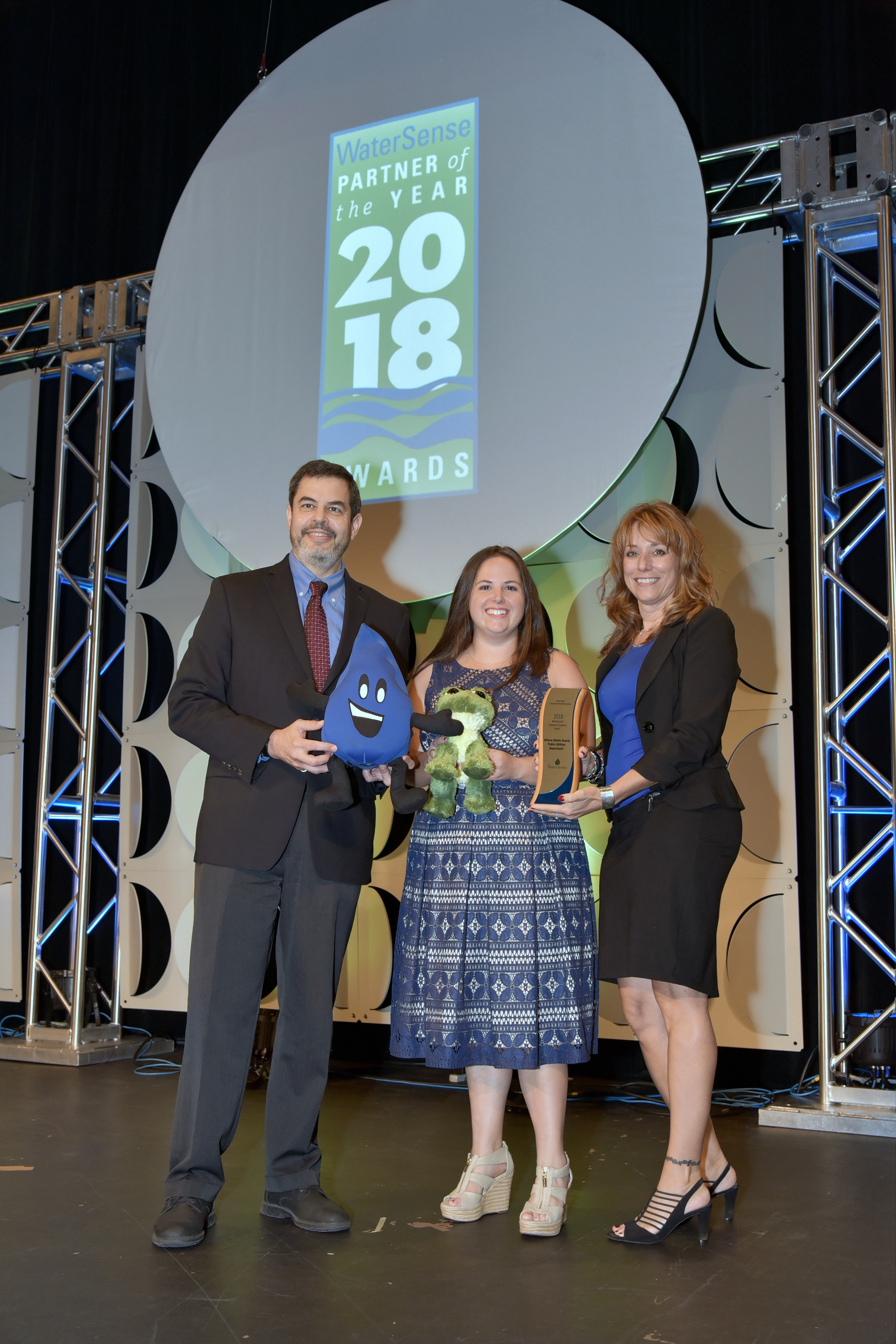 Sustained Excellence Award winner,  Athens-Clarke County Public Utilities Department, with U.S. EPA's Raffael Stein.