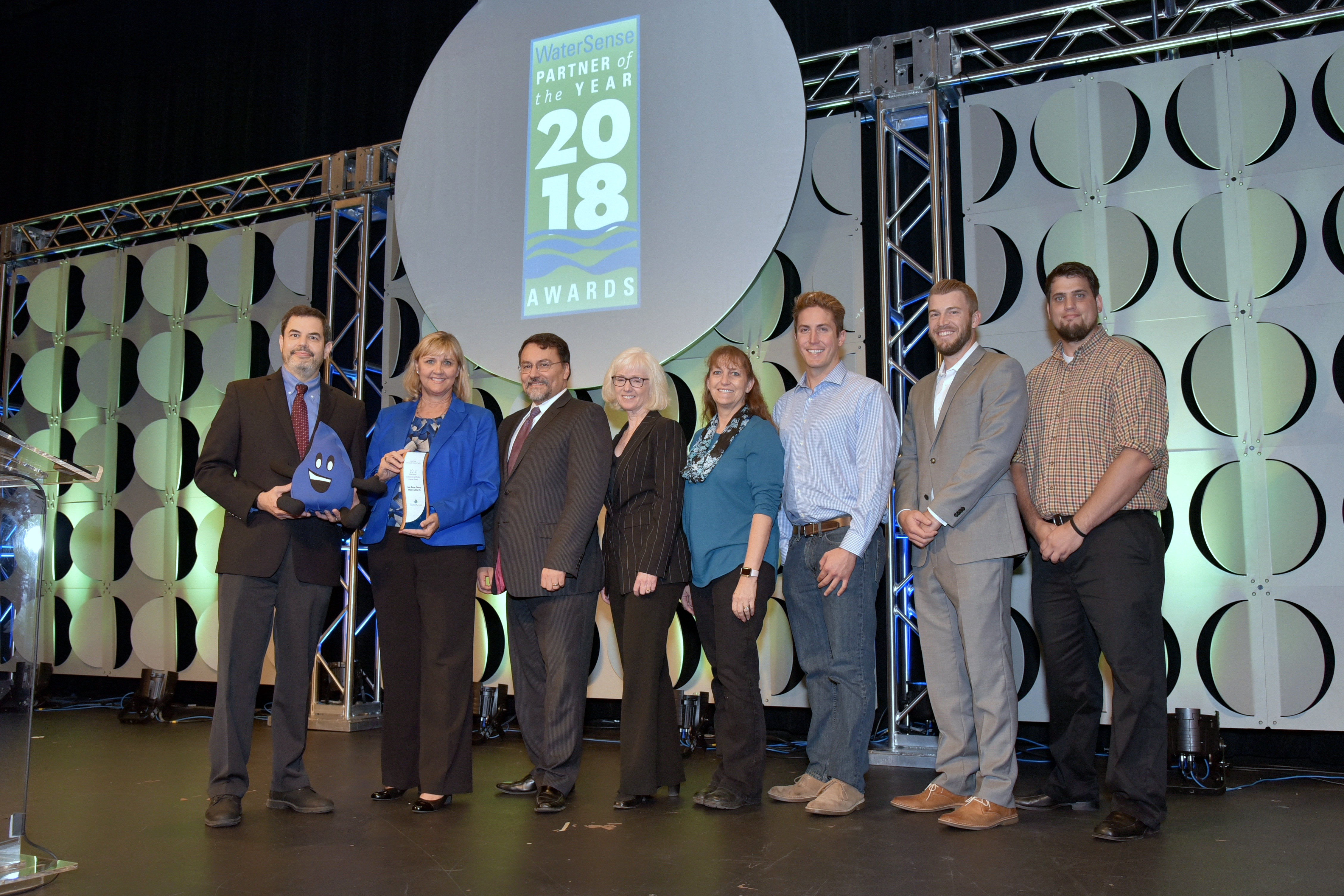 Excellence in Certification Program Growth Award winner, San Diego County Water Authority, with U.S. EPA's Raffael Stein.