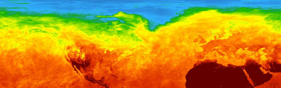 Heat map of the Earth.