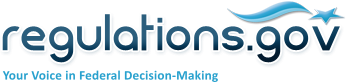 an image link to regulations.gov reading: regulations.gov -  Your Voice in Federal Decision-Making