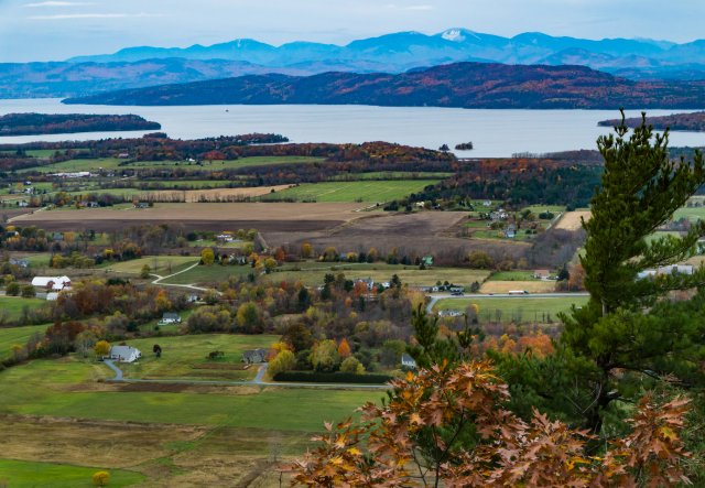 View of fall in the valley