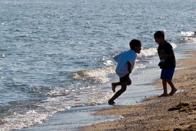 Children Playing on Beach