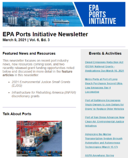 Screenshot of Ports Initiative Newsletter