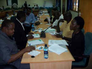 people consulting at a table