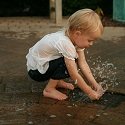 Child playing in water