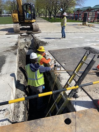 Excavation and soil testing.