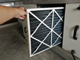 Checking air handling unit pre-filter