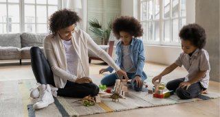 Image of Family Playing Indoors