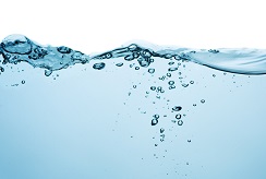 stock image of water ripple and bubbles in a cross section