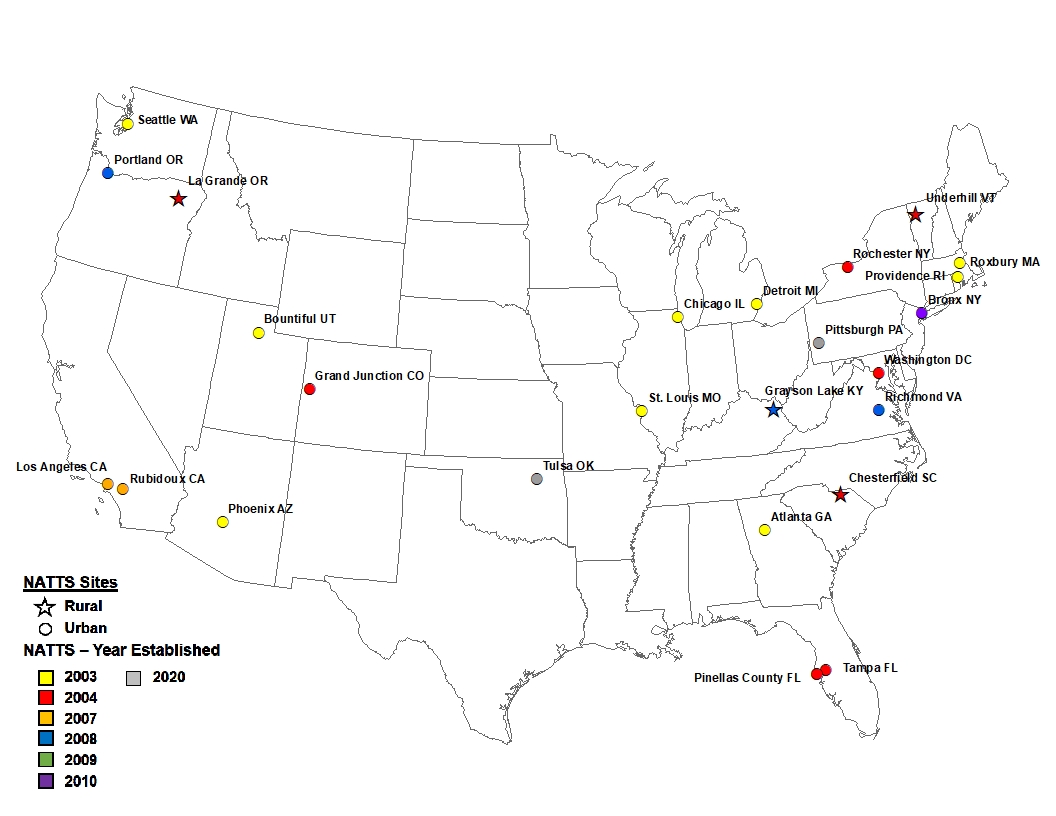 Map of NATTS Sites