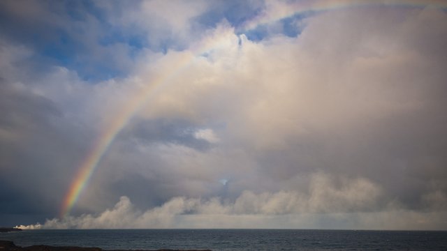 scenic rainbow on the coast