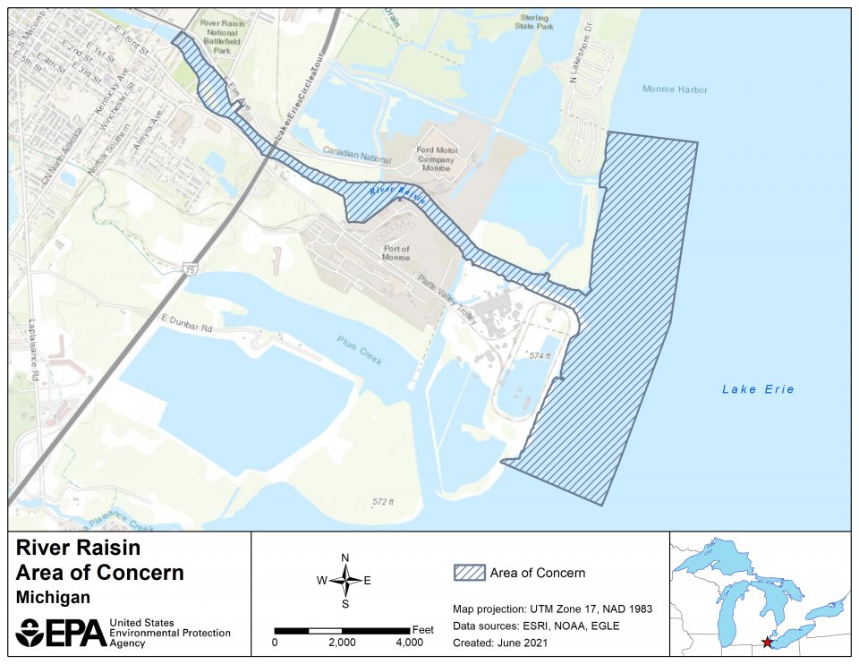 River Raisin AOC Boundary Map