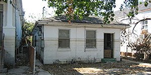 A home that was damaged in a flood.