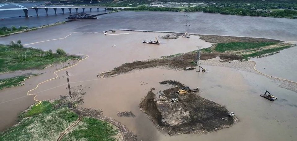 Habitat restoration work underway at Grassy Point wetlands in Duluth Minnesota. These wetlands are important for the health of the St. Louis River Estuary. 