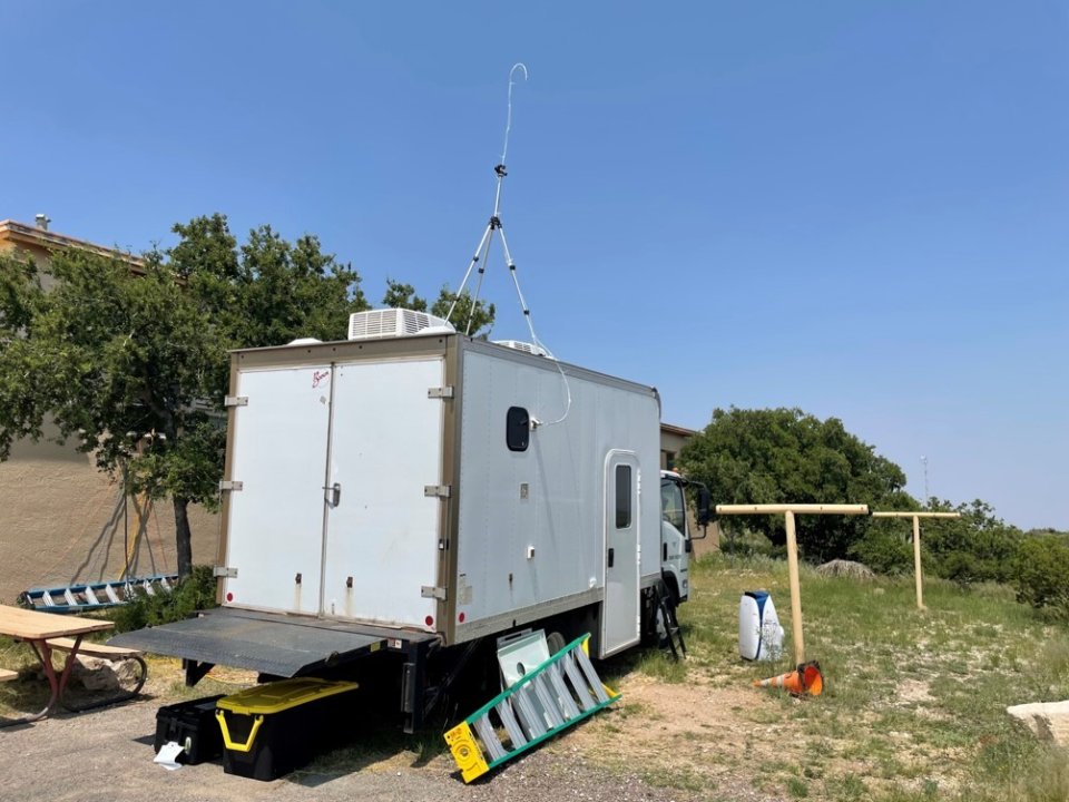 Colorado State University mobile laboratory at Carlsbad Caverns National Park during summer measurement campaign (Photo Credit: Andrey Marsavin, Colorado State University)