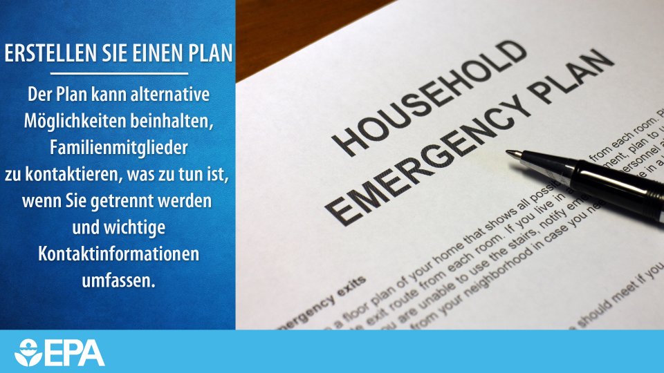 Image of written paper with the heading of household emergency plan