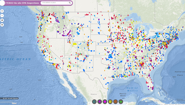 Image of On-site EPA Inspections Map