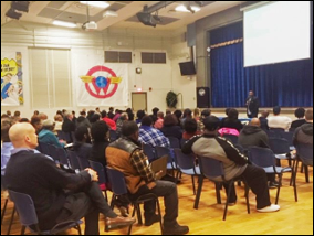 Community meeting at the Fairfax Wood Treaters Superfund Site in Jacksonville, Florida.