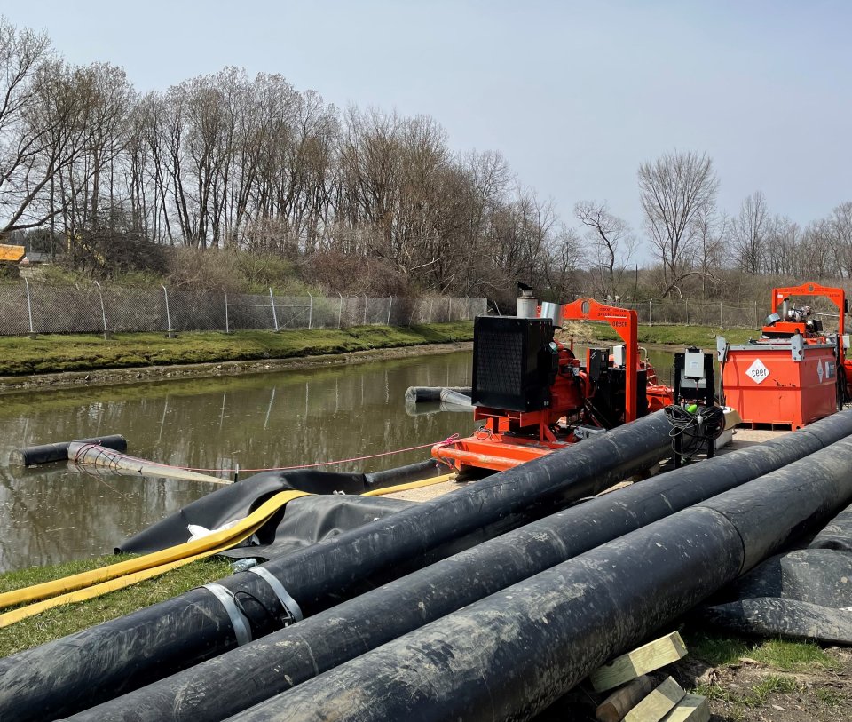 machinery in the water