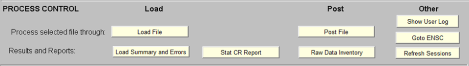 Screen capture of the AQS batch screen process control section