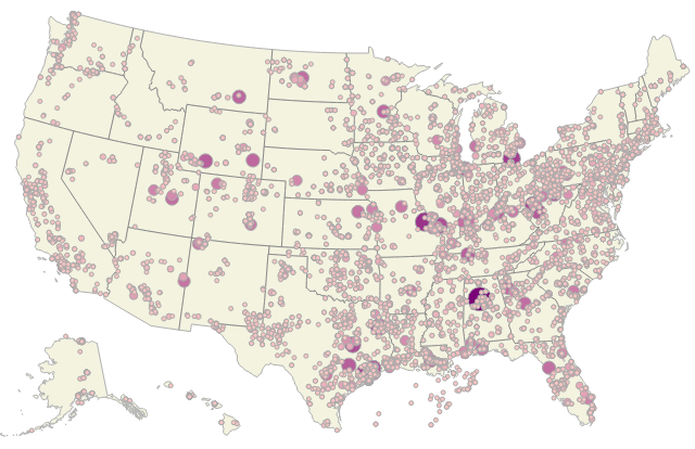 GHGRP RY2022 graduated symbol map of reporting facilities by emissions