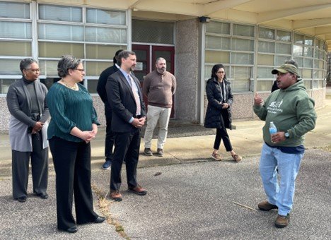 EPA Mid-Atlantic Regional Administrator Adam Ortiz and U.S. Rep. Jennifer McClellan met with members of the Virginia Community Voice to discuss environmental justice in Southside Richmond, Virginia. 