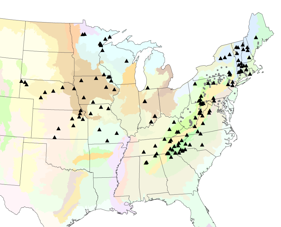 Map of active stream RMN sampling sites.