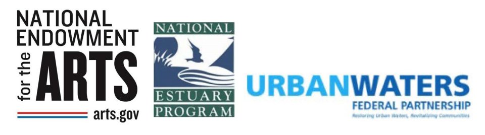 Logos for the National Endowment for the Arts, National Estuary Program, and Urban Waters Federal Partnership