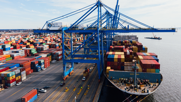 photo of cargo ship at port 