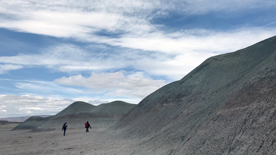 April 2019 Looking at natural formations to inspect outcroppings of sandstone deposits within Chinle Petrif