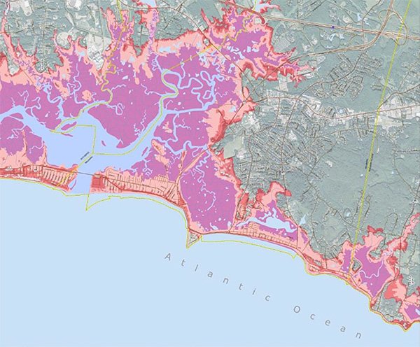 Sea-level Rise Map for New Hampshire