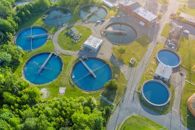 Aerial of wastewater facility