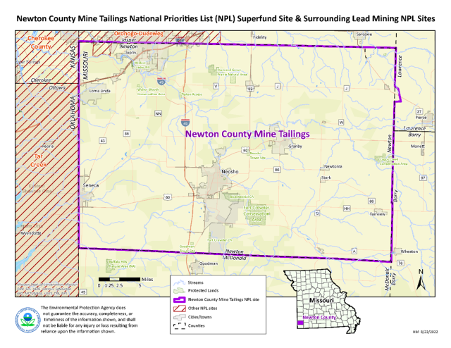 NCMT site map and surrounding NPL sites