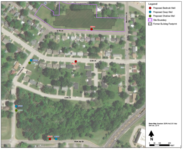 Map of specific well locations