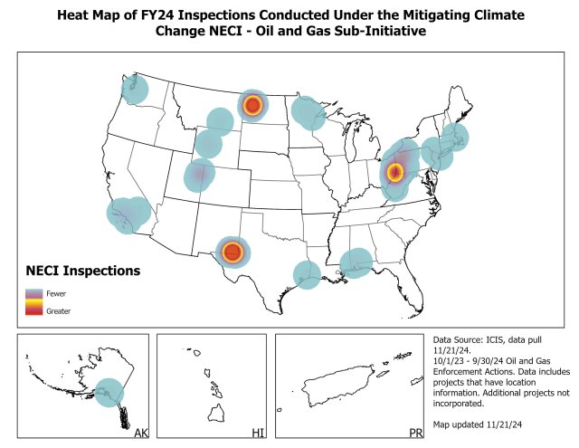 images of a map of inspections conducted