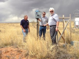 EPA staff set up air samplers near the Waste Isolation Pilot Plant