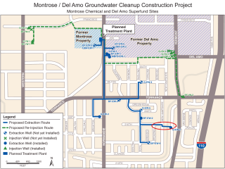 image of Montrose Superfund site map