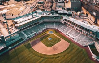 Aerial View of Polar Park. (photo credit City of Worcester)