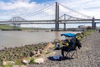 Fisherman along the Carquinez Strait in Vallejo California. Photo credit: SFEI