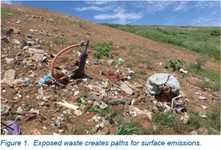 Exposed waste creates paths for surface emissions.