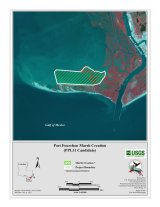 A map of the Bayou Lafourche area, with the Port Fourchon Marsh Creation project area outlined in white and filled with green cross-hatching. 