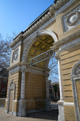 Photo of historic gate to the Lewis Place neighborhood