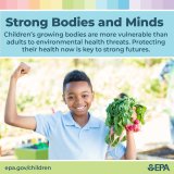 Children's growing bodies are more vulnerable than adults to environmental health threats. Protecting their health now is key to strong futures.